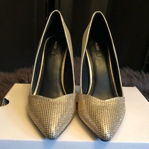 ALDO Champagne Studded Heels